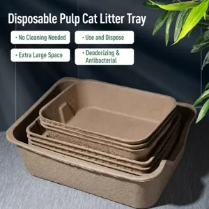 Einweg Katzenstreu Box Überdimensioniert Offen Umweltfreundlich Papierpulpe Katzen Toilette Haustier Reinigung