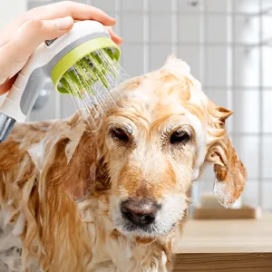 Pet Bath Shower Sprayer With Massage Brush Silicone Multi Functional Dog Grooming Tool Handheld Bathing Sprayer For Pets