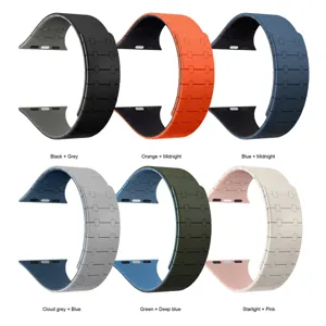 Bracelet de montre magnétique en silicone en six combinaisons bicolores élégantes.