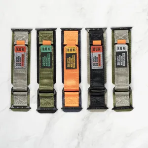 Robuuste nylon horlogeband tactische vervangende band compatibel met Apple Watch.