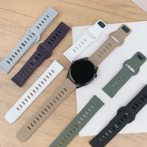 Universal silicone watch strap replacement band compatible with various smartwatches in multi colors.