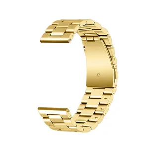Gold stainless steel watch strap replacement for smart watch universal metal band accessories
