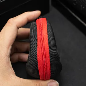 Detailed view of portable watch storage box zipper case mechanical smart watch protective pouch