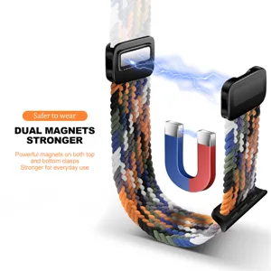 Colorful braided magnetic watch strap replacement loop for smart watch daily wear accessories