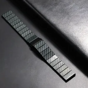 Καθολικό λουράκι ρολογιού από ανθρακόνημα λεπτομέρεια για έξυπνο ρολόι υψηλής ποιότητας.