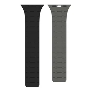 Bracelet de montre magnétique en silicone compatible Apple Watch, souple et résistant.