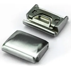 Stainless steel watch band quick release adapter connector details, durable and precise fit.
