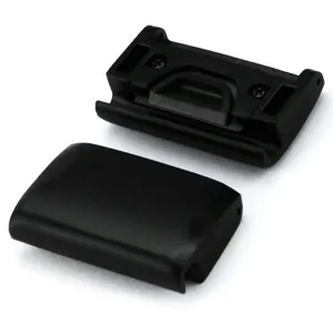 Black watch band quick release link connector metal strap adapter detail view for smart watch