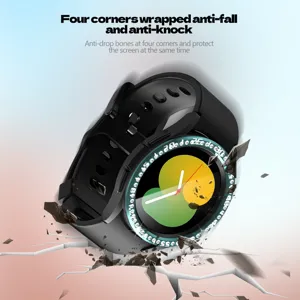 Schutzrahmen Hülle kompatibel mit Samsung Watch 6 Classic Strass Stoßfeste Abdeckung.