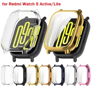 Beschermhoesje voor Redmi Watch 5 Active Lite transparant gouden smartwatch bumper