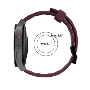 Siliconen horlogeband detailweergave met maatbereik van 5,1 tot 8,5 inch,universele vervanging.