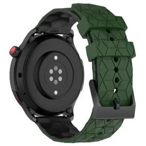 Groene siliconen horlogeband 22mm met geometrisch patroon vervangende band voor smartwatch.