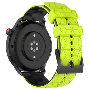 Siliconen horlogeband voor 22mm smartwatches, felgroen geometrisch vervangend bandje.