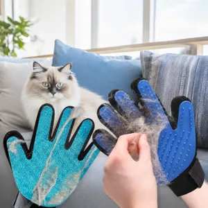 Pet Grooming Glove Cat Dog Bath Brush Silicone Deshedding Mitt Gentle Effective Hair Remover Massage Brush For Pet Care