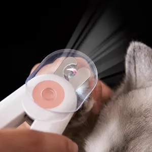 LED Light Pet Nail Clipper With Blood Line Illumination Transparent Guard And Nail File For Cats And Dogs Grooming