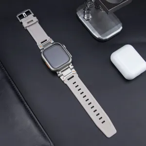 Robustes TPU-Uhrenarmband und Schutzhülle kompatibel mit Smartwatch, langlebig und stilvoll grau.