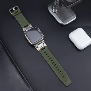 Grünes TPU-Uhrenarmband und PC Full-Cover Schutzhülle für Smartwatch, Detailaufnahme