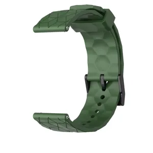 Groene siliconen smartwatch horlogeband vervanging met geometrische textuur metalen gesp 20mm