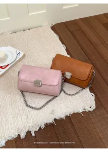 Elegante borsa a tracolla retrò minimalista da donna, borsa quadrata mini chic.