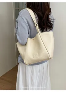 Sac cabas minimaliste décontracté pour femme, grand sac épaule élégant pour usage quotidien.