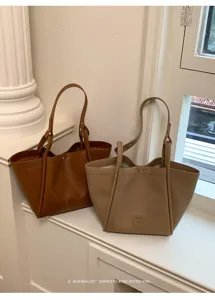 Sac cabas retro minimaliste grande capacite sac a epaule casual chic pour femmes quotidien.