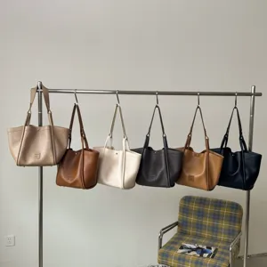 Femme grand capacité cuir cabas sac décontracté épaule fourre-tout élégant seau sac
