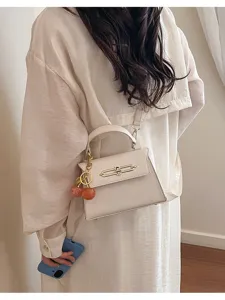 Umhängetasche für Damen, Retro Nischen Designer Schultertasche mit süßem Kirschanhänger.