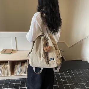 Korean style commuting fashion bucket backpack, large capacity, lightweight and versatile.