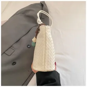 Sac seau tressé pour femme élégant sac à main bandoulière tendance pochette téléphone