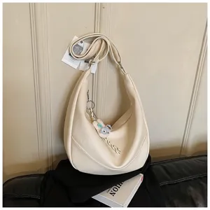 Μinimalistική μεγάλη casual slouchy ώμου τσάντα hobo dumpling για γυναίκες λεπτομερής προβολή προϊόντος