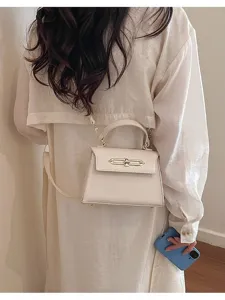 Elegante beige Henkeltasche Umhängetasche Detail, schicke Leder Handtasche für Damen.