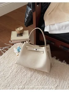 Classic vintage style women handbag elegant PU leather tote bag casual top handle shoulder bag