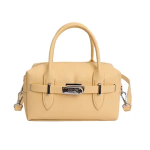 Gelbe Damen Bowling Handtasche aus Litschi Leder, modische Umhängetasche Kissen Tasche Haupt.