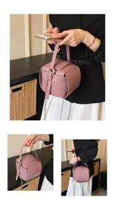 Nischendesign Damen Ketten Umhängetasche Sommer stilvolle strukturierte Handtasche Detail.