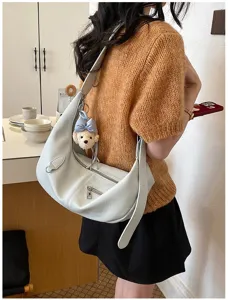 Minimalistische Umhängetasche mit großem Fassungsvermögen für Damen, lässige Alltagstasche.