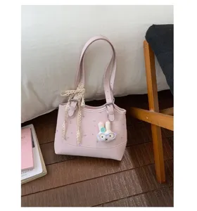 Casual large capacity tote bag printed shoulder bag versatile commute fashion underarm bag