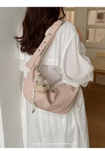 Schicke minimalistische Retro Umhängetasche für Damen, trendy PU Leder Beutel Handtasche.