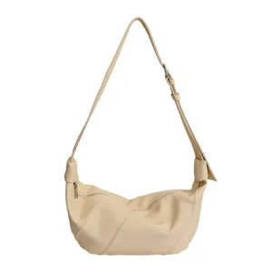 Beige Schultertasche Damen Lederoptik Umhängetasche modische Beuteltasche Handtasche