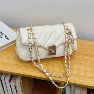 Borsa a Tracolla Trapuntata Classica Con Catena da Donna Borsa a Spalla in Pelle PU Moda Piccola Pochette Quadrata