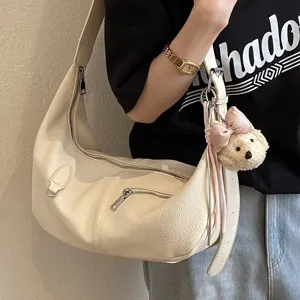 Lässige Umhängetasche mit großem Fassungsvermögen für Damen, minimalistischer Hobo-Bag.
