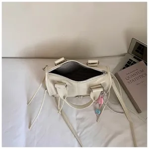 Koreanischer Stil große Kapazität Schulter Umhängetasche chic Motorrad Handtasche für Alltag