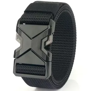 Men Tactical Nylon Belt Outdoor Workwear Military Training Heavy Duty Quick Release Buckle Casual Waist Belt