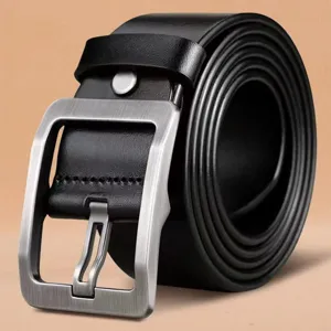 Cinturón De Cuero PU Casual De Negocios Para Hombres Hebilla De Pin Clásica Herraje De Metal Correa Cinturón De Moda Para Hombres