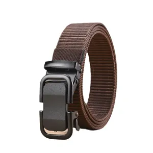 Cinturon de lona para hombre hebilla automatica casual al aire libre tactico para vaqueros.