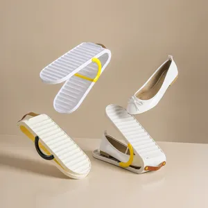 Zapatero de Doble Capa Ajustable de Plástico Soporte Organizador de Zapatos Ahorro de Espacio para Almacenamiento en Armario del Hogar