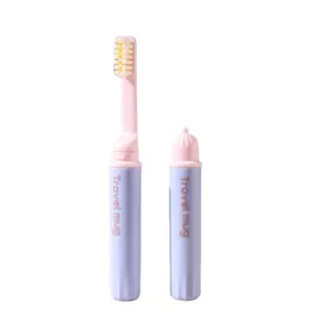Portable Travel Folding Toothbrush Soft Bristles Compact Mini Toothbrush Storage Case for Adults Kids Couple