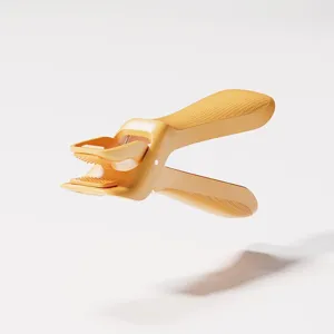 Yellow anti-scald bowl clip kitchen gripper tool, ergonomic non-slip handle design.