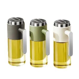 Edelstahl Glas Oelflasche fuer die Kueche, automatischer Schwerkraft Oelspender 500ml.