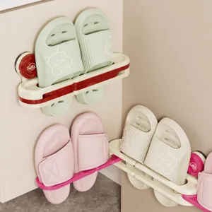 Porte-Pantoufles Pliable Mural Organisateur de Chaussures de Salle de Bains Rangement en Plastique