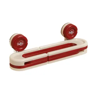 Support de chaussons pliable à ventouse, organiseur de chaussures de salle de bains rouge.